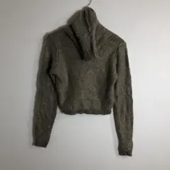 美品 ニットセーター ハイネック タートルネック ショート丈 ヴィンテージ 古着