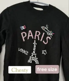 Chesty パリモチーフ セーター フリーサイズ