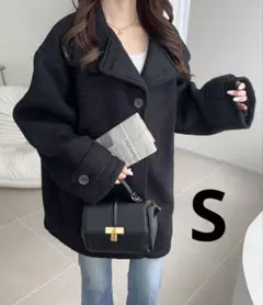 新品】cheri♡ R3890 エコムートンボアジャケット ブラック - メルカリ