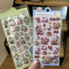 くま　ぬいぐるみ　キティ　ぷくぷくシール　立体シール　ウォーターシール