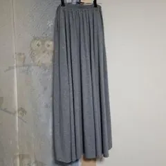 GU グレー フレアロングスカート Lサイズ
