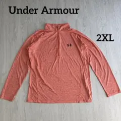 アンダーアーマー 長袖 ハーフジップシャツ 2XL オレンジ ヒートギア