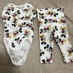 h&mミッキー総柄 ロンパース&パンツ
