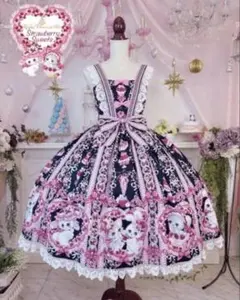 Strawberry Sweets・飴ノ森ふみかコラボ　ジャンパースカート（黒）