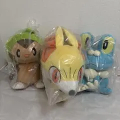 ポケモンセンター限定カロス御三家　等身大ぬいぐるみフォッコ、ケロマツ、ハリマロン