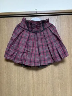 赤と黒のチェック柄キュロット Mサイズ