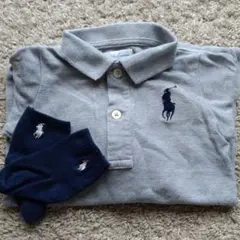 9m 70～80 ラルフローレン ポロ　ロンパース つなぎ