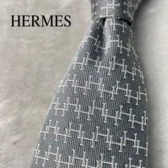 極美品】HERMES ネクタイ ファソネ バイカラー h織 グレー - メルカリ