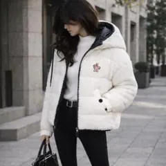 M*H様 モンクレール グルノーブル ダウンジャケット ホワイト 白 ボア 正規