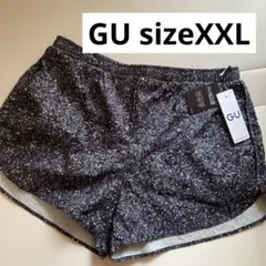 【新品】GU ACTIVE プリントショートパンツ　BLACK XXL