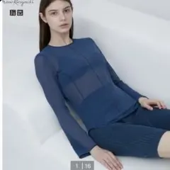 UNIQLO ユニクロ×マメクロゴウチ　シアークルーネックT（長袖）　M