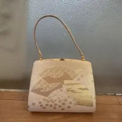 和風模様 ゴールド系 ショルダーバッグ　和装小物