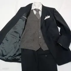 【美品】DOLCE & GABBANA ブラックフォーマルスーツ48L