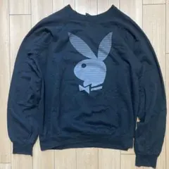 70s-80s PLAYBOY ブラック スウェット L USA製のサムネイル