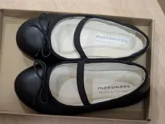 mooimooi リボンゴムストラップ付きバレエシューズ 18cm黒　卒園式