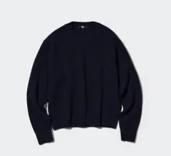 UNIQLO プレミアムラムクルーネックセーター(長袖) ネイビー　L