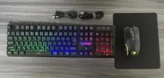 NPET ゲーミングキーボード マウスセット　マウスパッド付き⭐︎