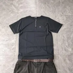 henley neck t shirt black logo　iのサムネイル