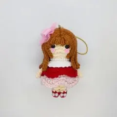 あみぐるみ ストラップ 女の子 ピンク系