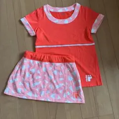 röche テニスウェア M オレンジ/ピンク　上下セット　発色良し