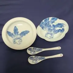 【美品】和皿　レンゲ　蕪柄　二点のサムネイル