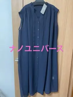 新品タグ付ナノユニバース　フリルカラーワンピース ノースリーブ　38