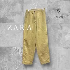 ザラ パンツ ゆったり リネン カジュアル リラックス ナチュラル チノパン S