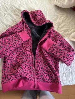 パーカー ヒョウ柄 ピンク