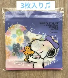 新品未開封 スヌーピー マチ付きジッパーバッグ 3枚