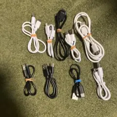 USB Type-C 充電ケーブルセット／白、黒ケーブル