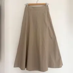 GU リネンブレンドフレアロングスカート　ベージュ　Mサイズ　ジーユー