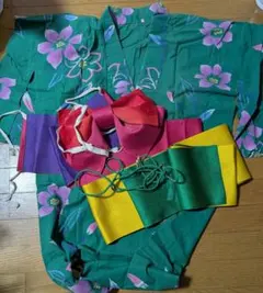 浴衣　帯　バック　セット　グリーン