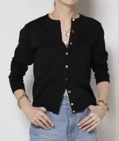 【美品】MUSEDeuxiemeClasseクルーネックカーディガン金ボタン