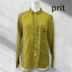 prit プリット　リネン100% 長袖ブラウス　シャツ　トップス　日本製