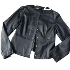 ZARA ブラック ーシングルライダース ジャケット EUR M 28 黒