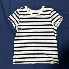 ベースメントオンライン　ボーダー　クルーネック半袖Tシャツ　フリーサイズ