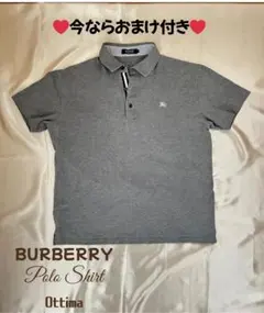 【美品】BURBERRY BLACK LABEL ポロシャツ グレー おまけ付き