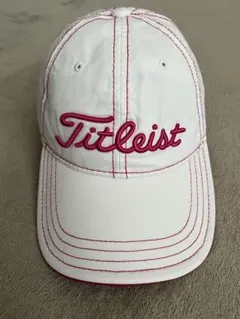 【美品】Titleist レディース ゴルフキャップ ホワイト ピンクのサムネイル