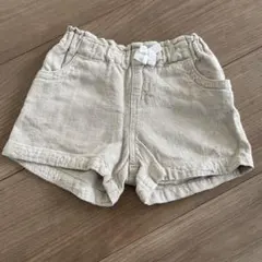 ベージュ 半ズボン ウエストゴム