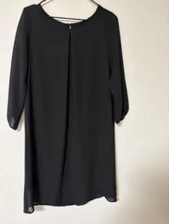 ベネトンブラック 七分袖 ワンピース XS