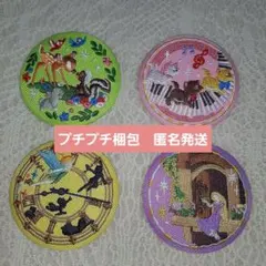 ディズニー 刺繍缶バッジ②　バンビ・おしゃれキャット・ピーターパン・ラプンツェル