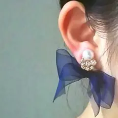 ＊御好評につき再販＊リボンキャッチ風　イヤーカフ　イヤリング
