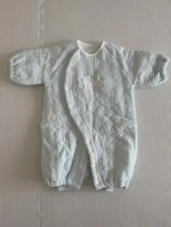 水色 クマ刺繍 2wayオール 50-70cm