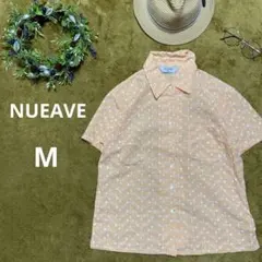 レディース シャツ ブラウス 半袖 カットレース オレンジ 花刺繍 レトロ