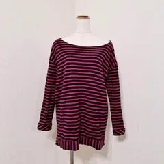 anyFAM　長袖　ボーダーカットソー　ドロップショルダー【3】