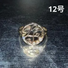 ヴィンテージ ファッションリング ゴールド 12号 オープンリング パール