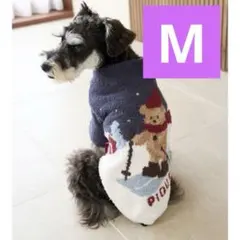 ジェラートピケ【CAT&DOG】スキーベアジャガードプルオーバー M 犬 服