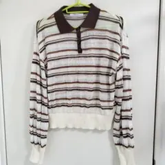 DISCOAT シアーボーダー衿付きプルオーバー