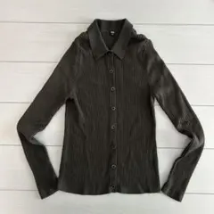 メリノリブポロカーディガン オリーブ カーキ L