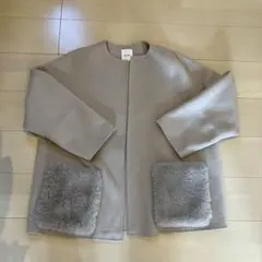 2WAYファーポケットリバーコート　アイボリー